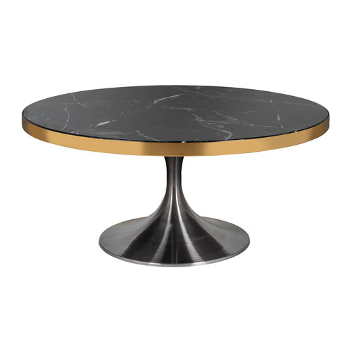 Salontafel Iroca 90Ø faux marmer (Brushed Gold) Salontafel Iroca 90Ø faux marmer (Brushed Gold)