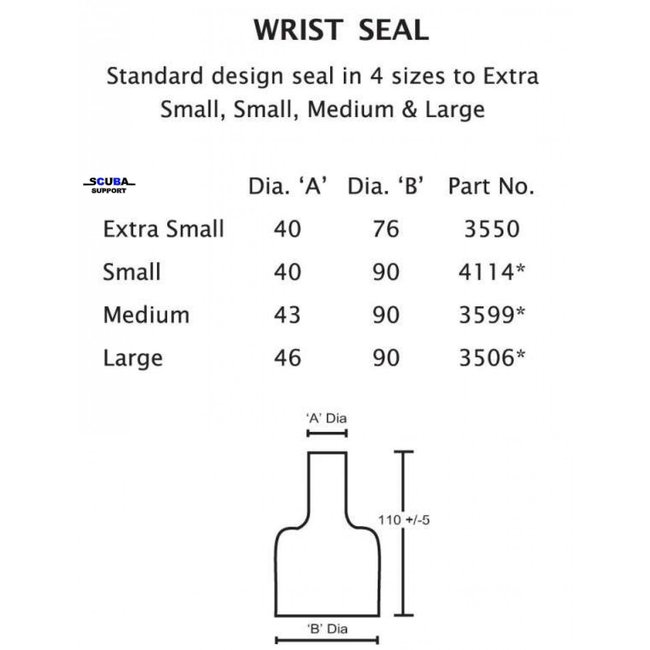 Scuba Support Polsseal bottle neck, per set van 2