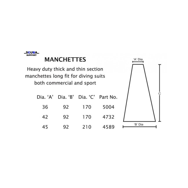 Scuba Support wrist seals manchettes
