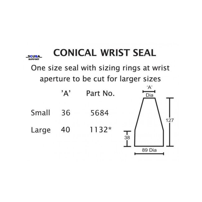 Scuba Support Wrist seal - conical - Set of 2