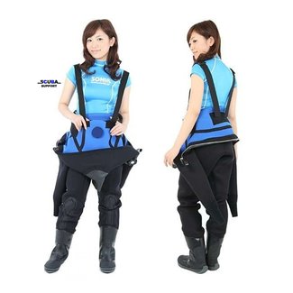 Scuba Support Drysuit repair - mounting basic suspenders incl suspenders