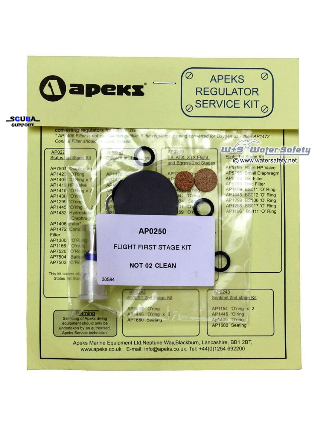 Apeks service kit Flight 1e trap Scuba Support