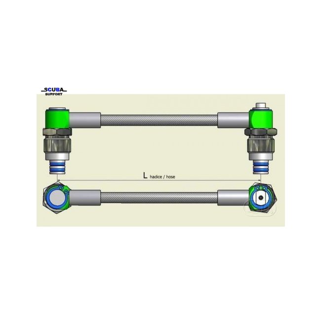 Lola Diving Koppelslang voor Lola kranen 200 Bar