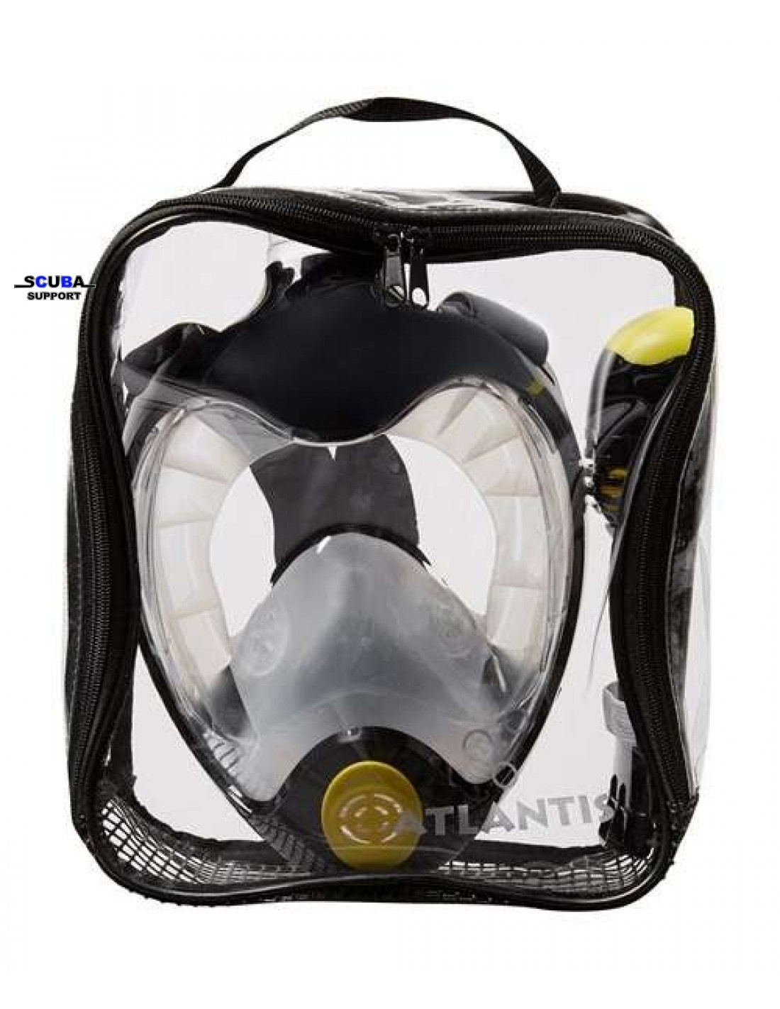 Atlantis TriTon Full Face Snorkelmasker Black/Lime Scuba Support