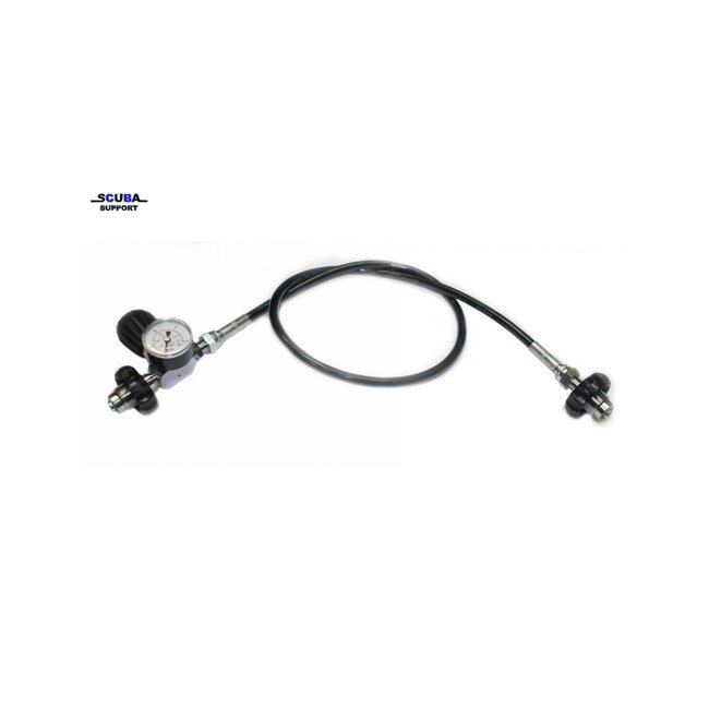 DirZone Fill Whip / Decanting hose DIN-DIN incl pressure gauge 500cm