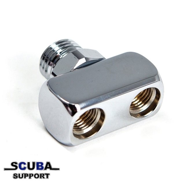 XS Scuba Middendruk slang splitter 9/16 to 2x 3/8