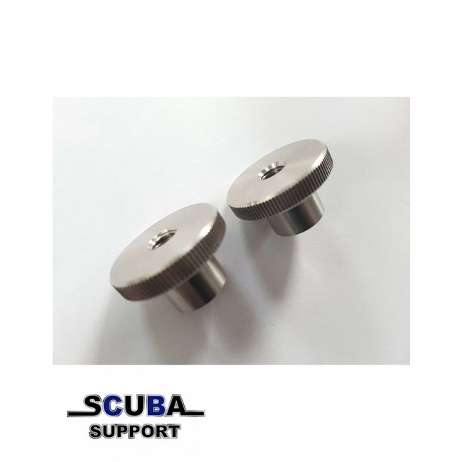 Scuba Support RVS moeren voor dubbelset (hoog)