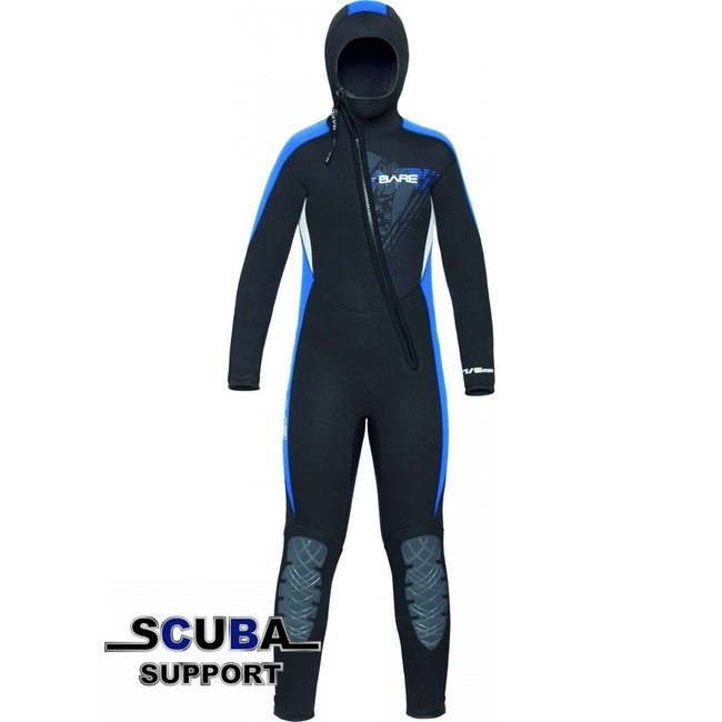 Bare 7/6mm Manta Hooded Blue Kids