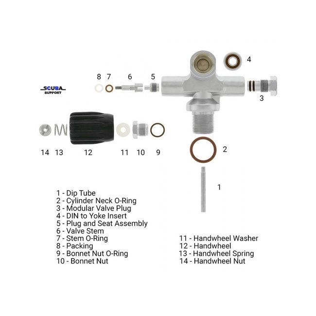 Scuba Support Ring for behind the valve knob - PTFE
