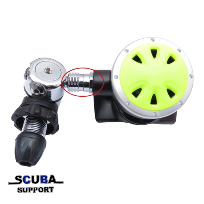 Scuba Support Adapter 3/8 Male to 9/16 Female, to connect your 2nd stage direct to a first stage
