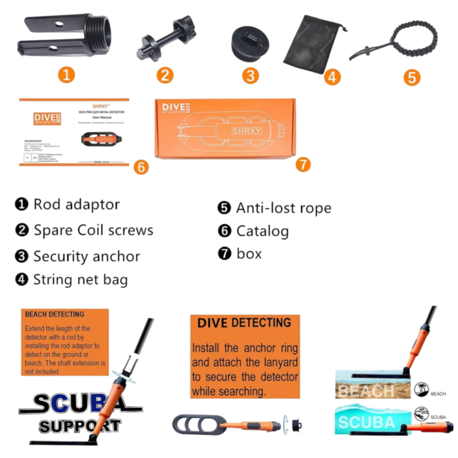 Scuba Support Onderwater Metaaldetector 60m/200 feet