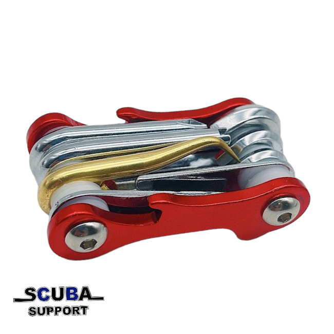 Scuba Support 8in1 Multi diving tool red