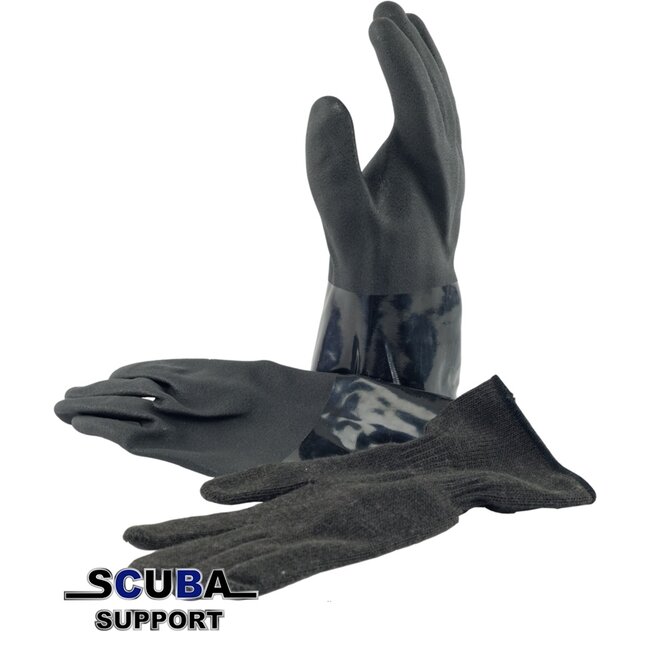 RoLock Black dry gloves with seperate inner gloves