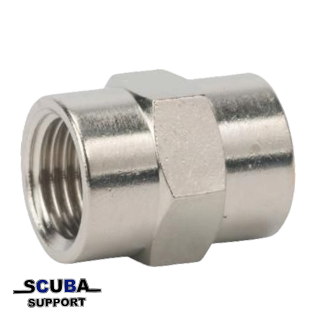 Scuba Support Brass Socket 1/4 Female to 1/4 female