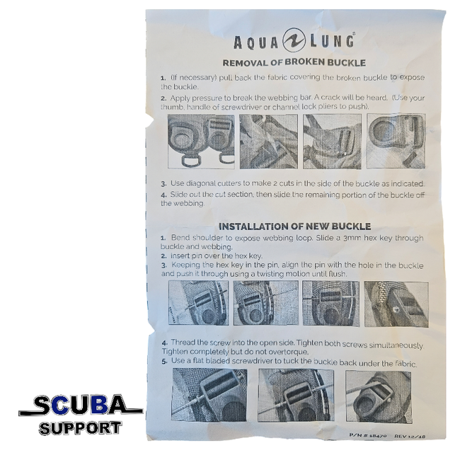 Aqualung Swivle buckle replacement kit for AquaLung BCDs