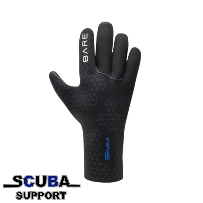 Bare 5mm S-Flex Handschoen Zwart