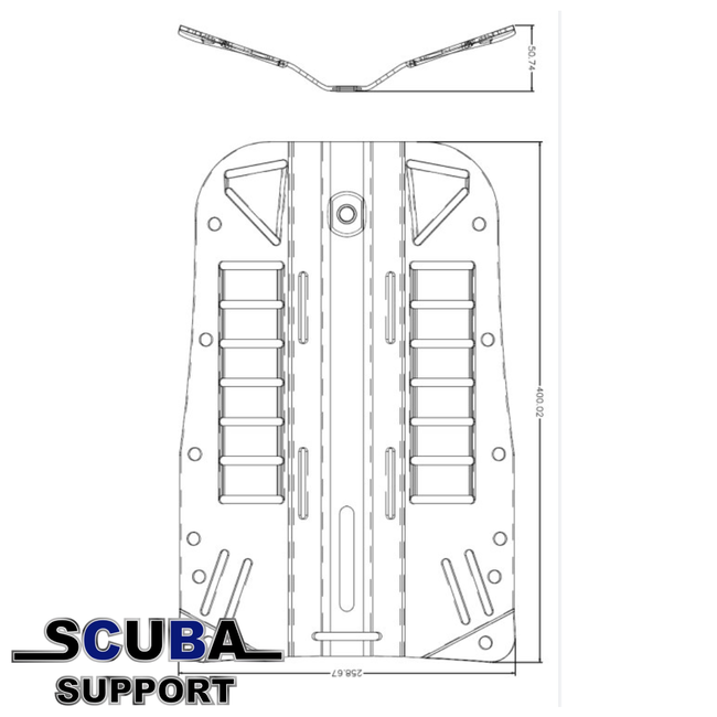 Dive Elements Carbon backplate Universal 400gram