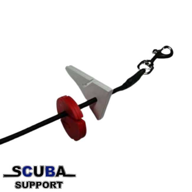 Scuba Support Pigtail met rvs boltsnap en 6mm bungie