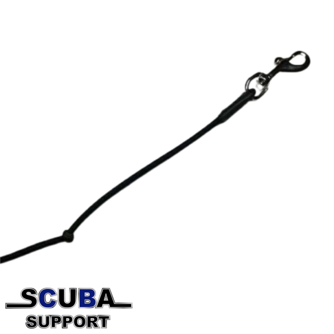 Scuba Support Pigtail met rvs boltsnap en 6mm bungie