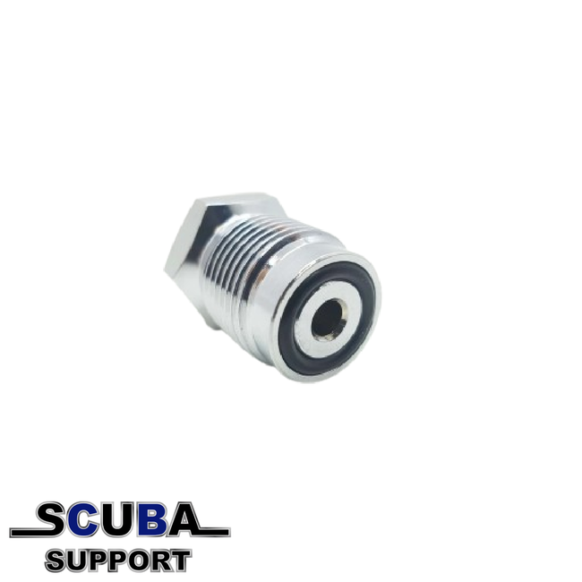 Lola Diving Gas Saver DIN blindplug met ontluchting