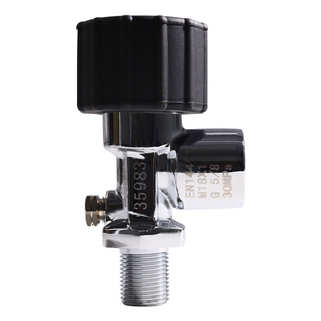 Scuba Support Fleskraan 300 Bar DIN M18 voor schietsport