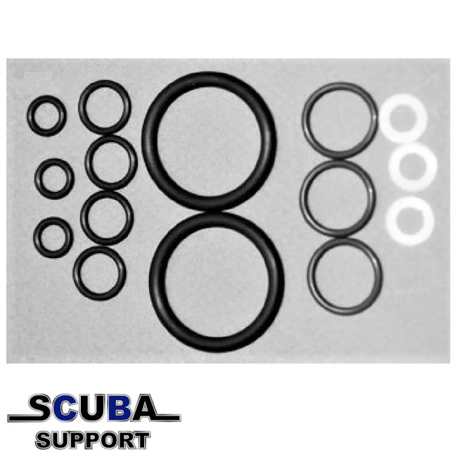 Scuba Support O-ring Kit voor dubbele kraan met manifold incl teflon ringen - O2 compatible