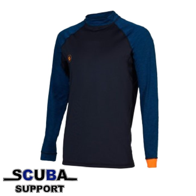 Aqualung Rashguard Slim Fit Lange Mouw Man Zwart/Blauw