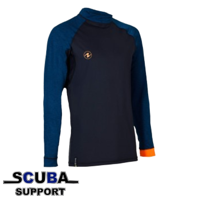 Aqualung Rashguard Slim Fit Lange Mouw Man Zwart/Blauw
