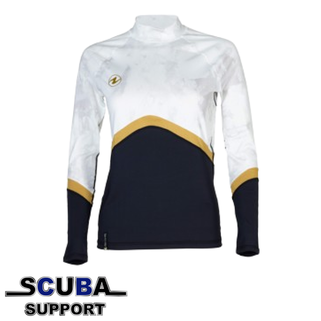 Aqua Lung Rashguard Slim Fit Long Sleeve Women Black/White