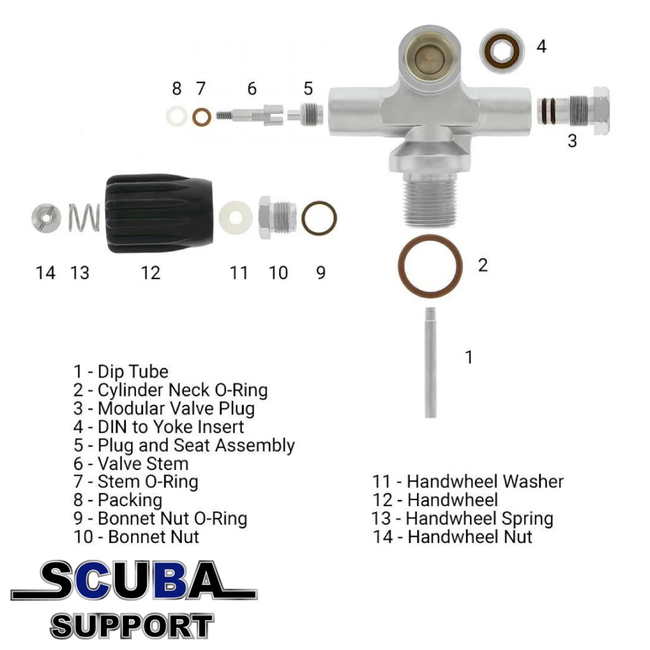 Scubatec Teflon ring voor fleskraan stem (8)