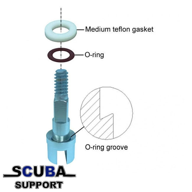 Scubatec Teflon ring voor fleskraan stem (8)