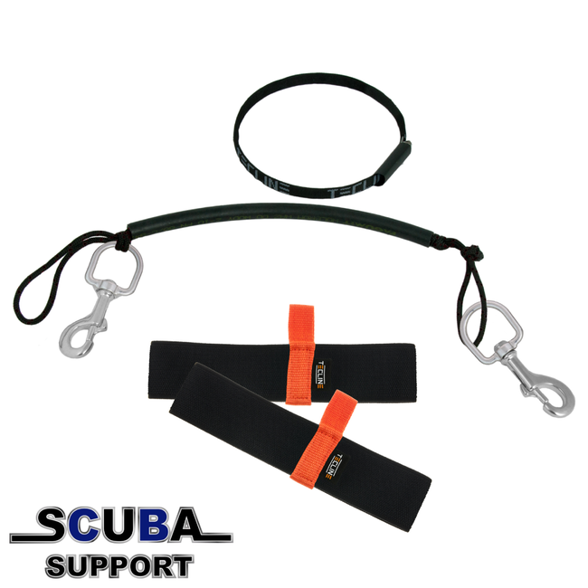 Tecline Stage rigging kit, bolt snaps 120 mm, elastic bands