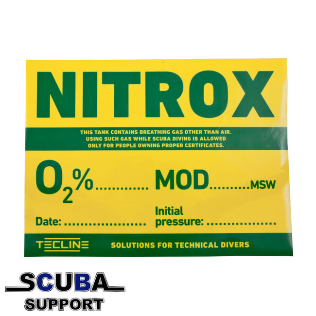 Tecline Information sticker NITROX 30 x 22,5 cm (eng. ver.)