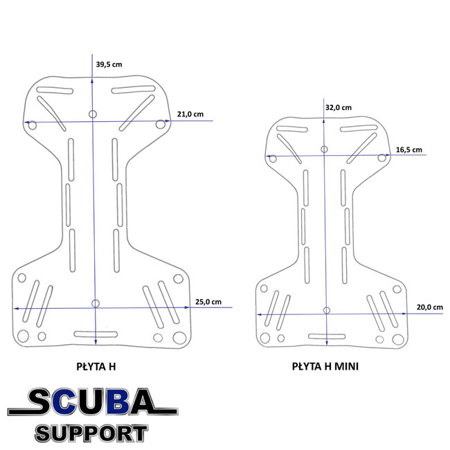 Tecline H-shape MINI backplate SS 3mm (0,92 kg)