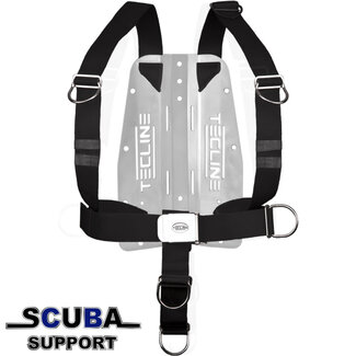 Tecline Harness DIR standrad webbing, 3 mm SS backplate, fixed D-rings