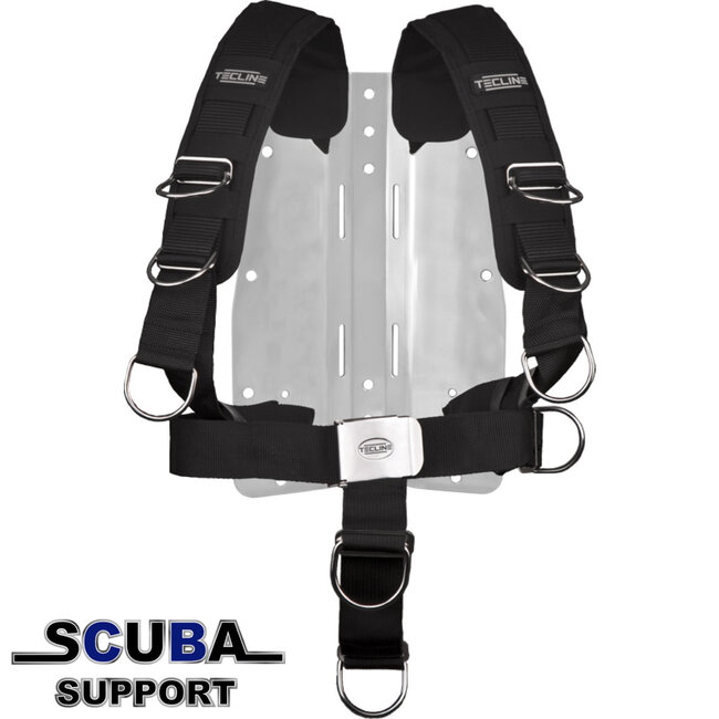 Tecline Harness Comfort adjustable standard webbing, 3 mm SS backplate without logo