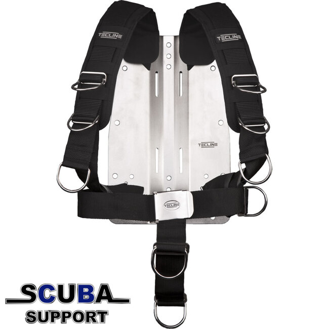 Tecline Harness Comfort adjustable standard webbing, 6 mm SS backplate