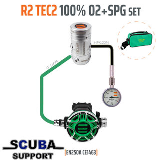 Tecline Regulator R2 TEC2 100% O2 M26x2 with SPG, stage set