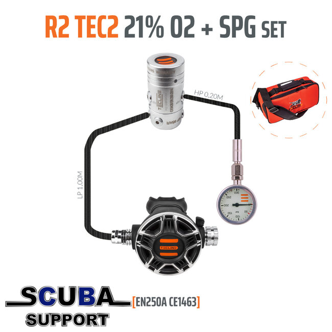 Tecline Automatenset R2 TEC2 21% O2 G5/8 with SPG, stage set