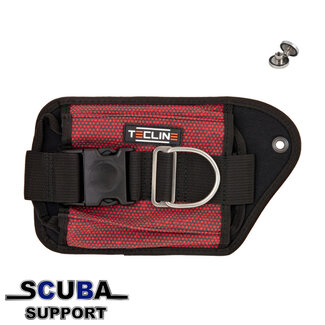 Tecline Double Lood pocket Red Kevlar, left