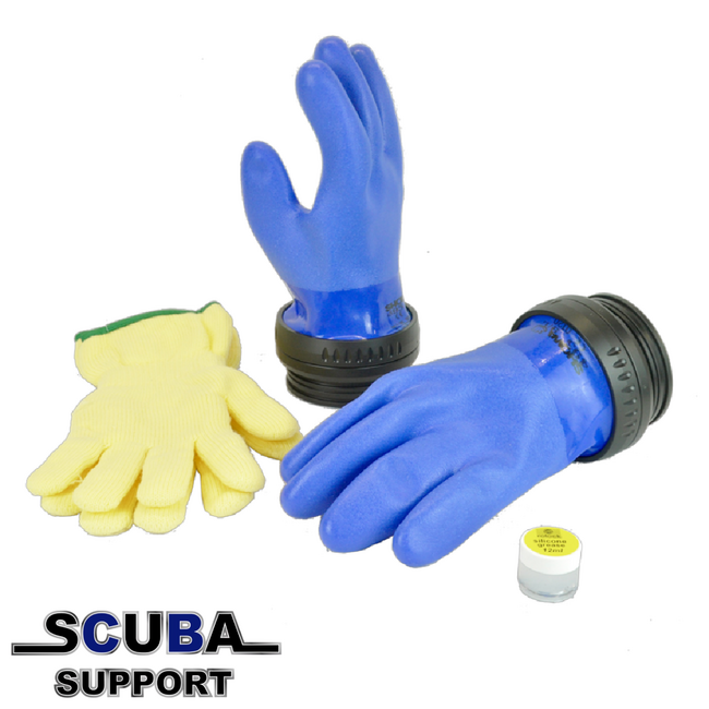 RoLock 90 on blue glove with loose inner glove, without seals and without PU ring
