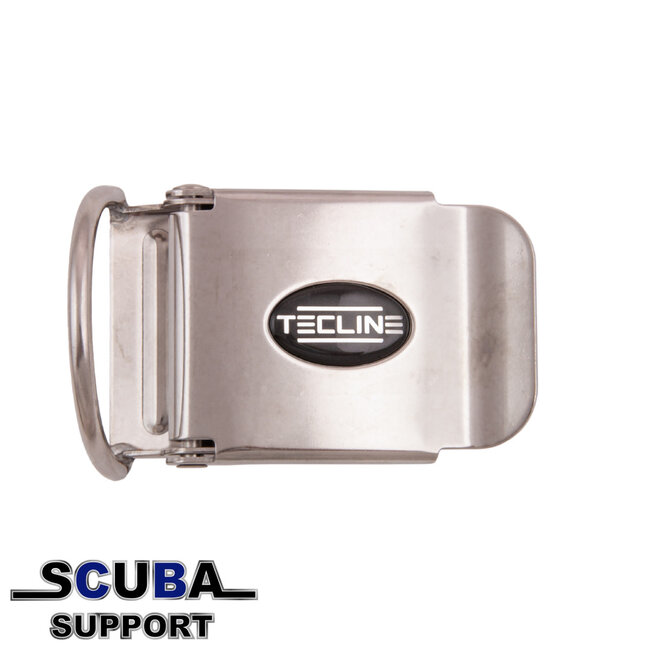 Tecline SS belt buckle 50 mm with d-ring and logo