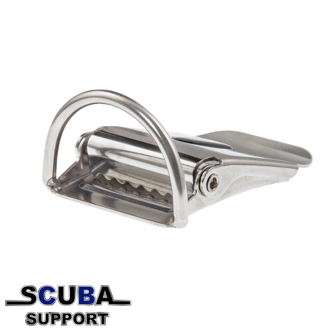 Tecline SS belt buckle 50 mm with d-ring and logo