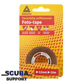 Scuba Support Plakband zelfklevend tweezijdig / dun transparant 10 m x 12 mm