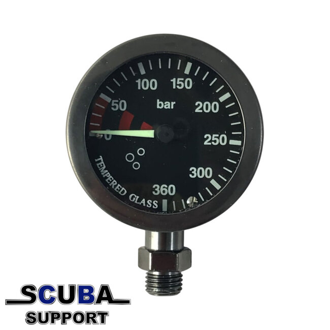 Atlantis Tech Drukmeter 52 mm – PVD – Zwarte Wijzerplaat – 400 bar