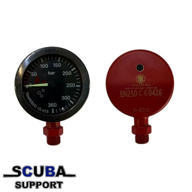 Atlantis Tech Drukmeter 52 mm – PVD – Zwarte Wijzerplaat – 400 bar