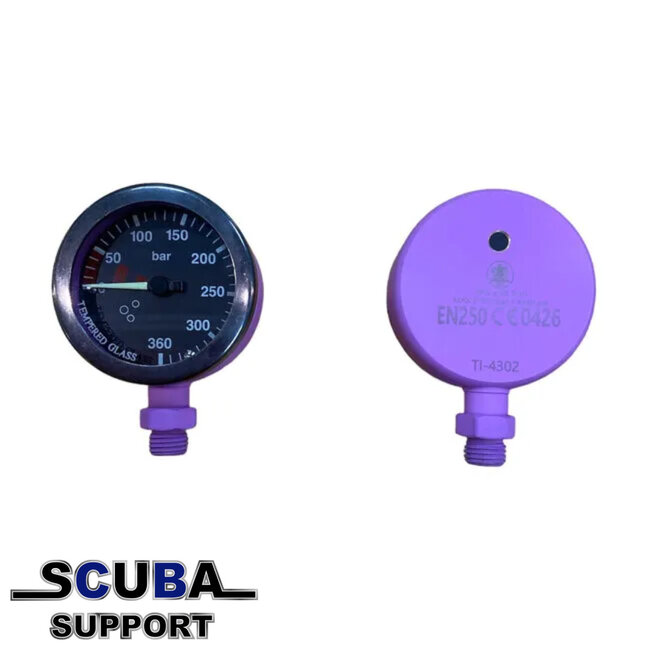 Atlantis Tech Drukmeter 52 mm – PVD – Zwarte Wijzerplaat – 400 bar