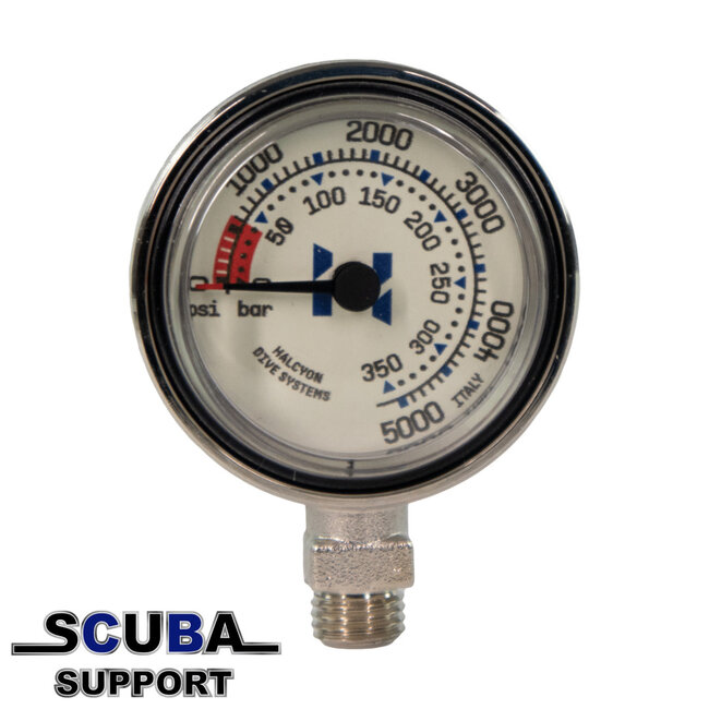 Halcyon Stage duikmanometer (Dubbele schaal PSI/BAR)
