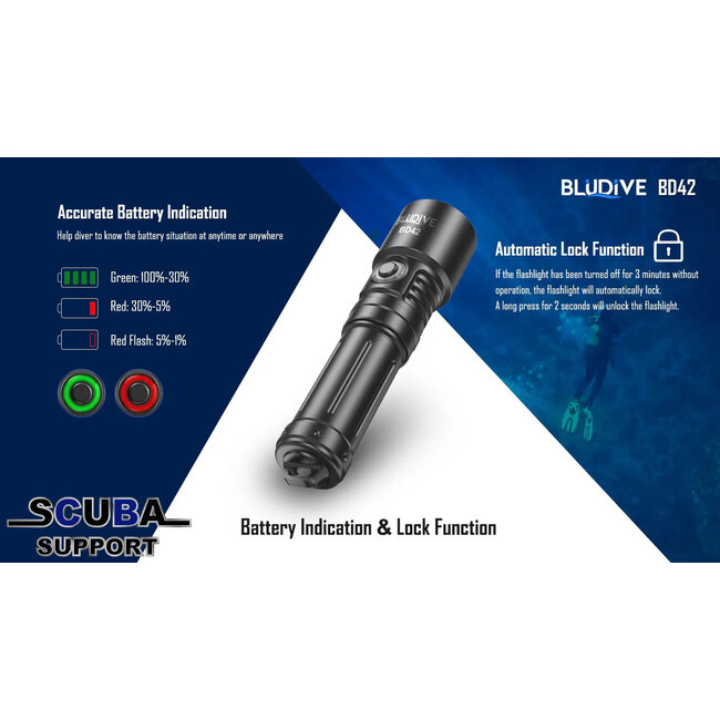 BLUDIVE 2500 Lumen Dive Light BD42