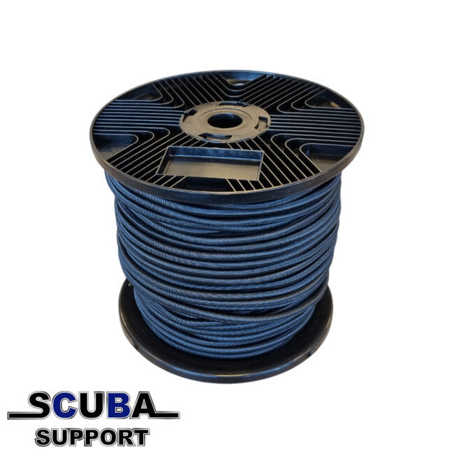 Scuba Support Bungee Elastiek zwart 4/5/6 mm 100m